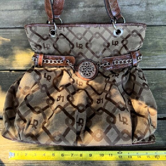 Ladies LR LineaR Brown Purse With Inner Compartment & Magnet Closure Preowned - Picture 3 of 9